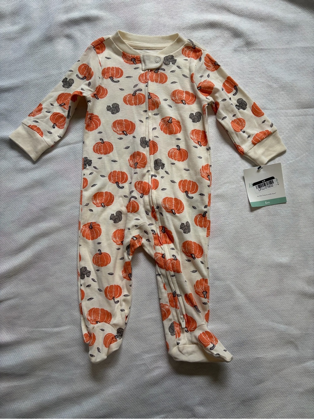Little Planet by Carter’s Organic Pumpkin Squirrel Footed Sleeper 6M NWT